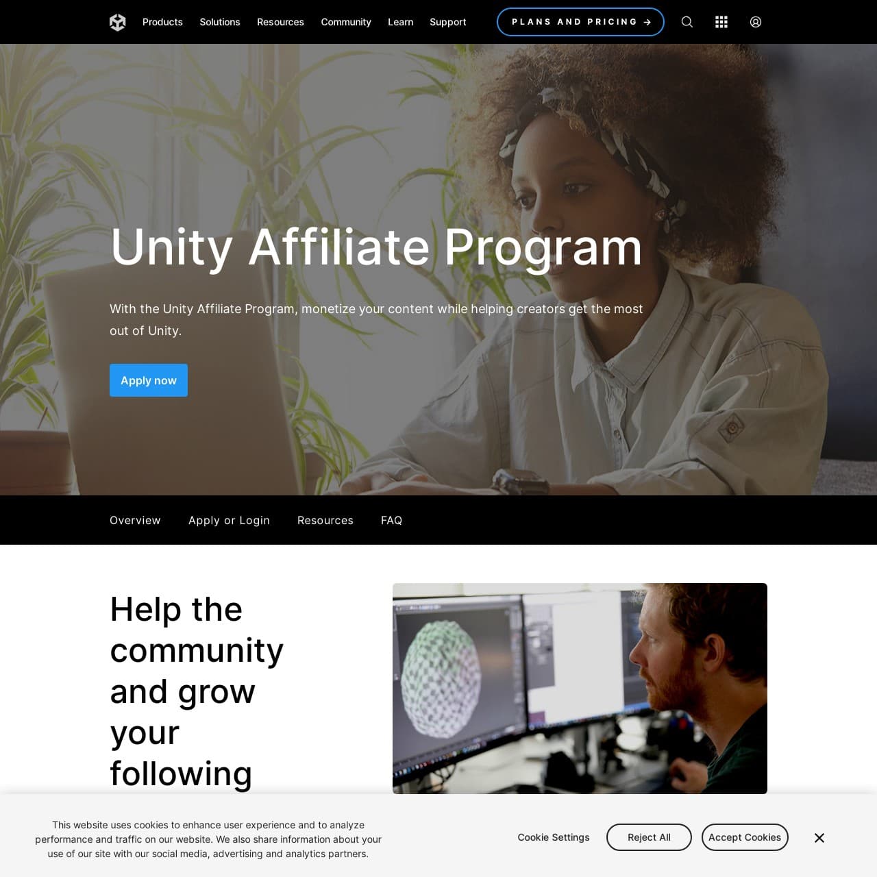 Unity Affiliate Marketing Landing Page Examples