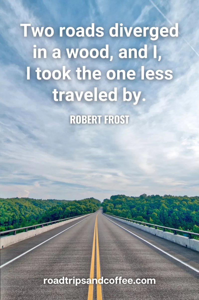 “Two roads diverged in a wood, and I, I took the one less traveled by.”  – Robert Frost